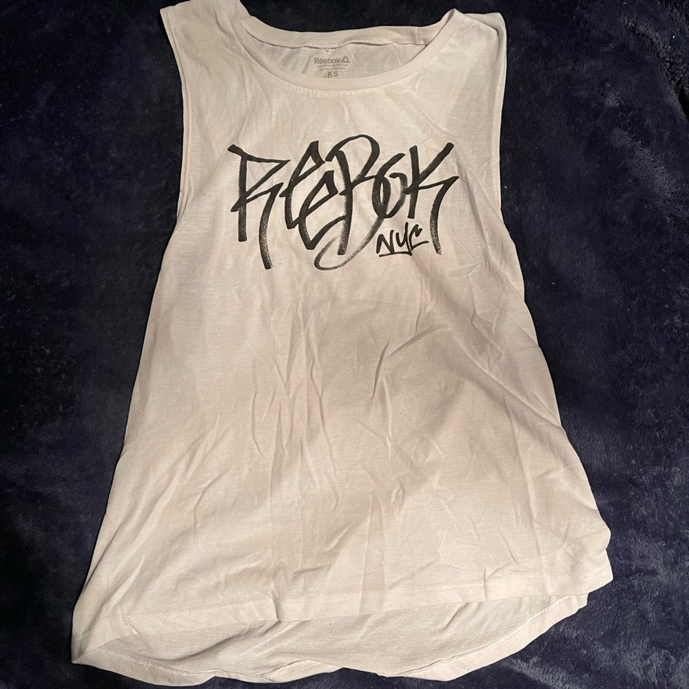 White Reebok muscle tee, size XS